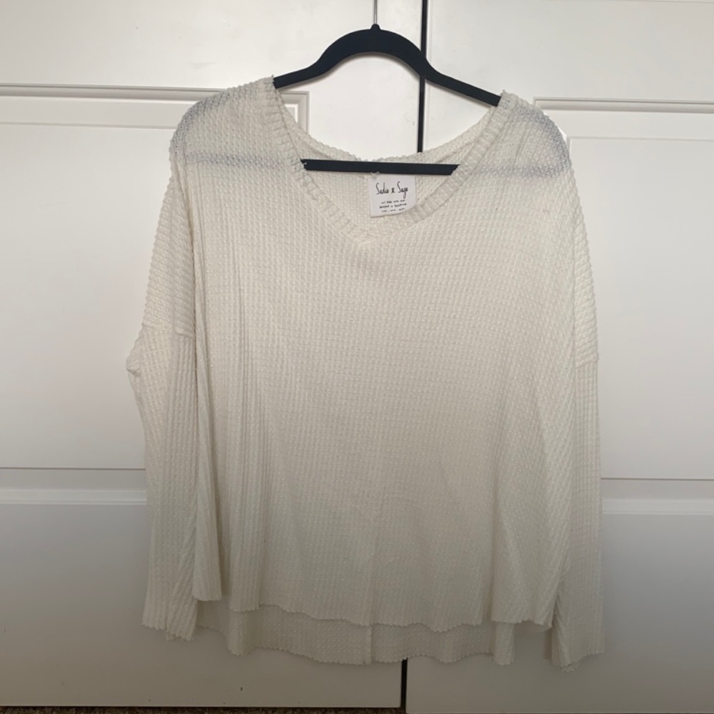 Long sleeve waffle top